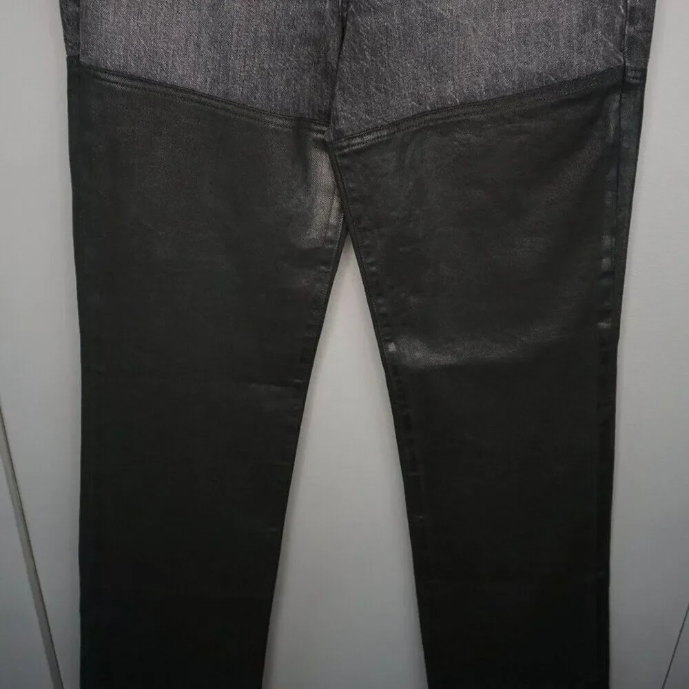 FRAME Women's Jeans Le Jane Jeans Midnight Mix Black Coated Wide Leg size 27 - Picture 5 of 16